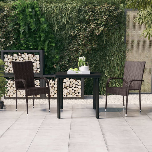 Garden Dining Set | Brown and black | PE rattan | Small |  Durable