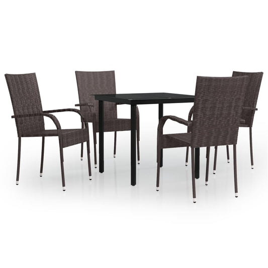 Garden Dining Set | Brown and black