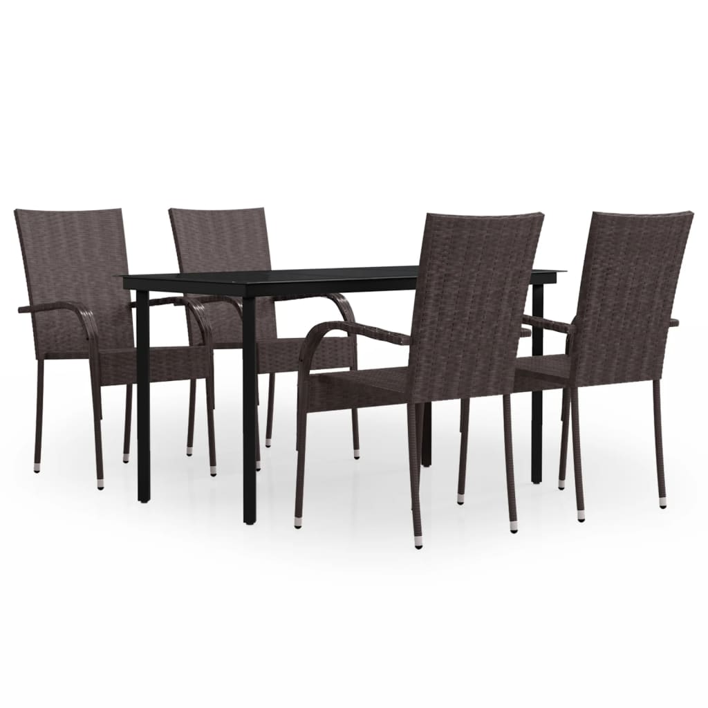 Garden Dining Set | Brown and Black
