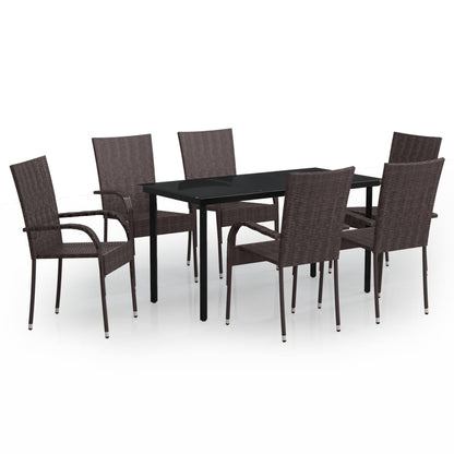 Garden Dining Set | Brown and Black