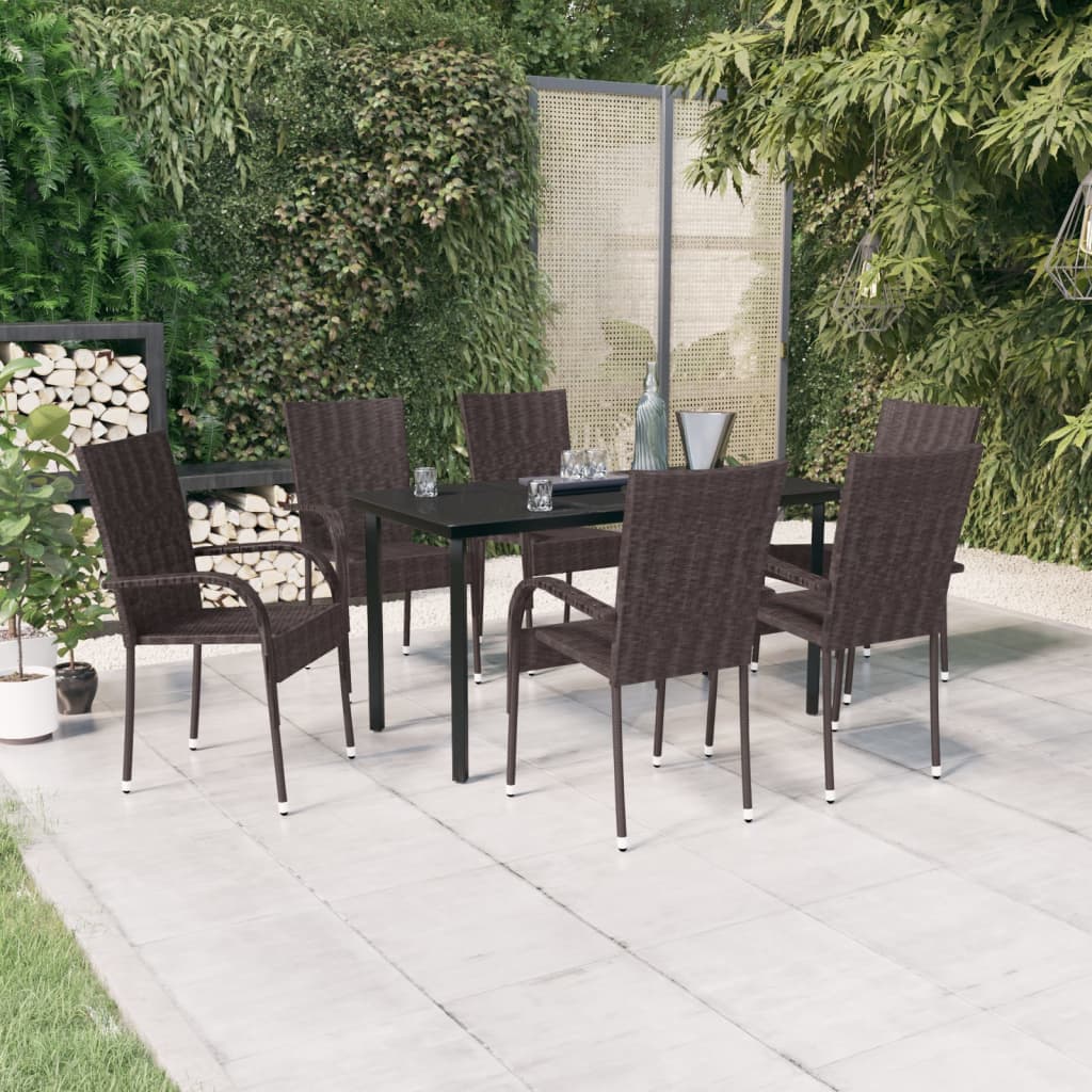 Garden Dining Set | Brown and Black