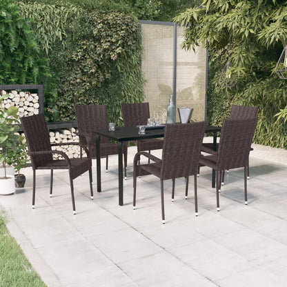 Garden Dining Set | Brown and Black