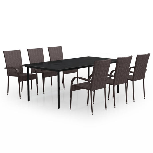 Garden Dining Set | Brown and Black
