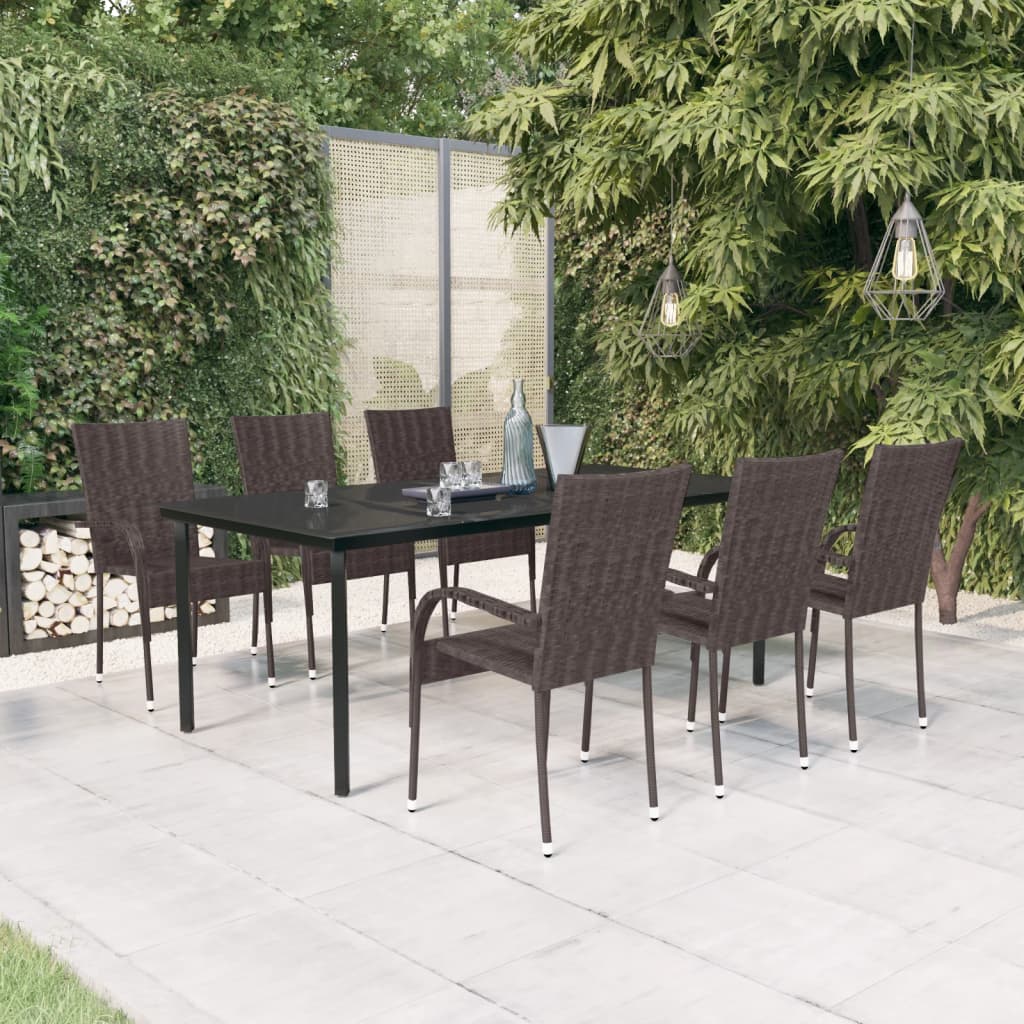 Garden Dining Set | Brown and Black