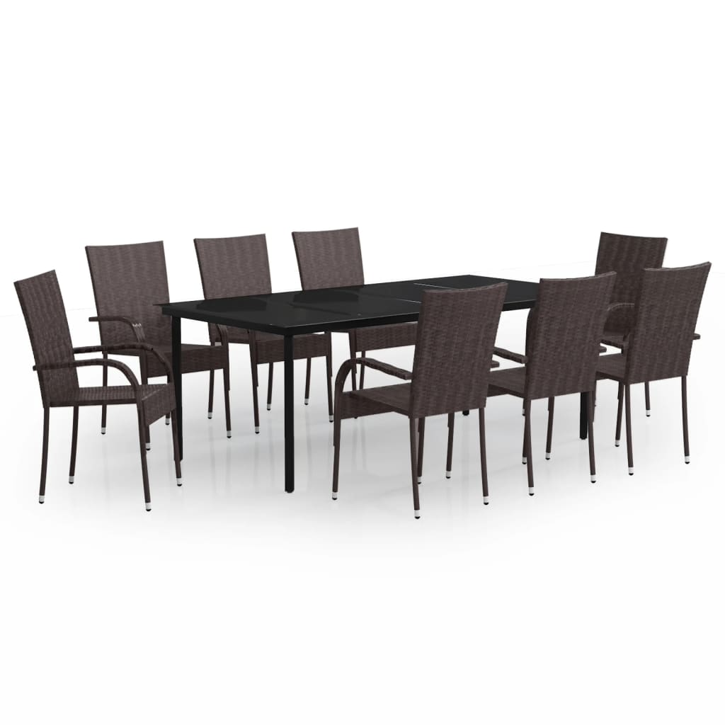 Garden Dining Set | Brown and Black