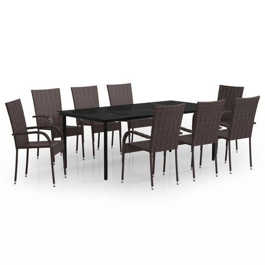 Garden Dining Set | Brown and Black