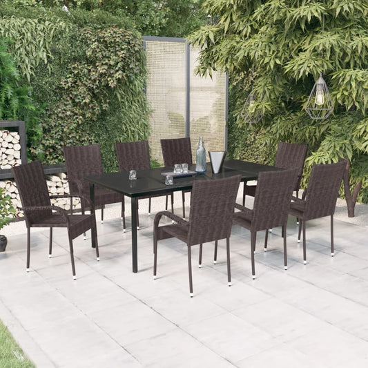 Garden Dining Set | Brown and Black