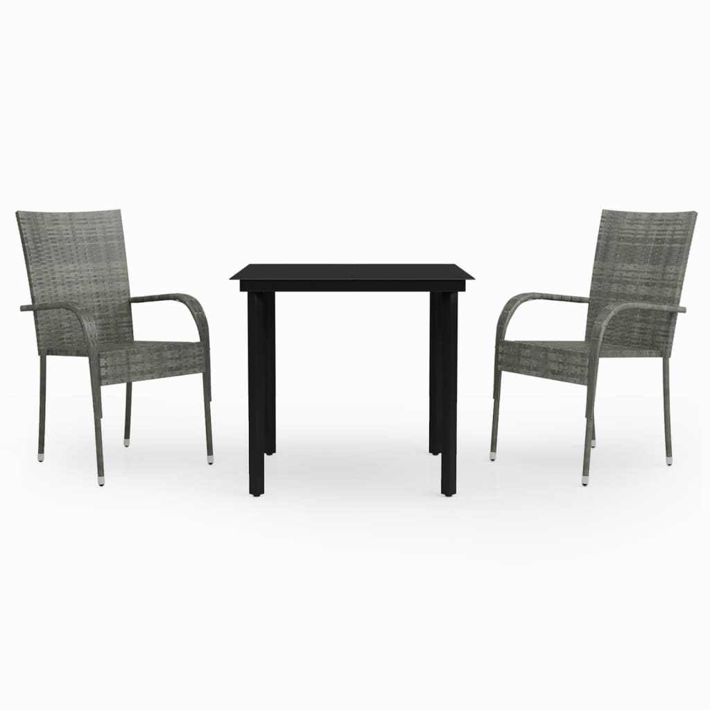 Garden Dining Set | Grey and Black