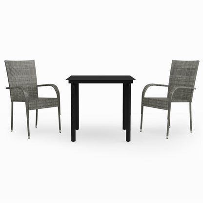 Garden Dining Set | Grey and Black