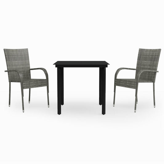 Garden Dining Set | Grey and Black
