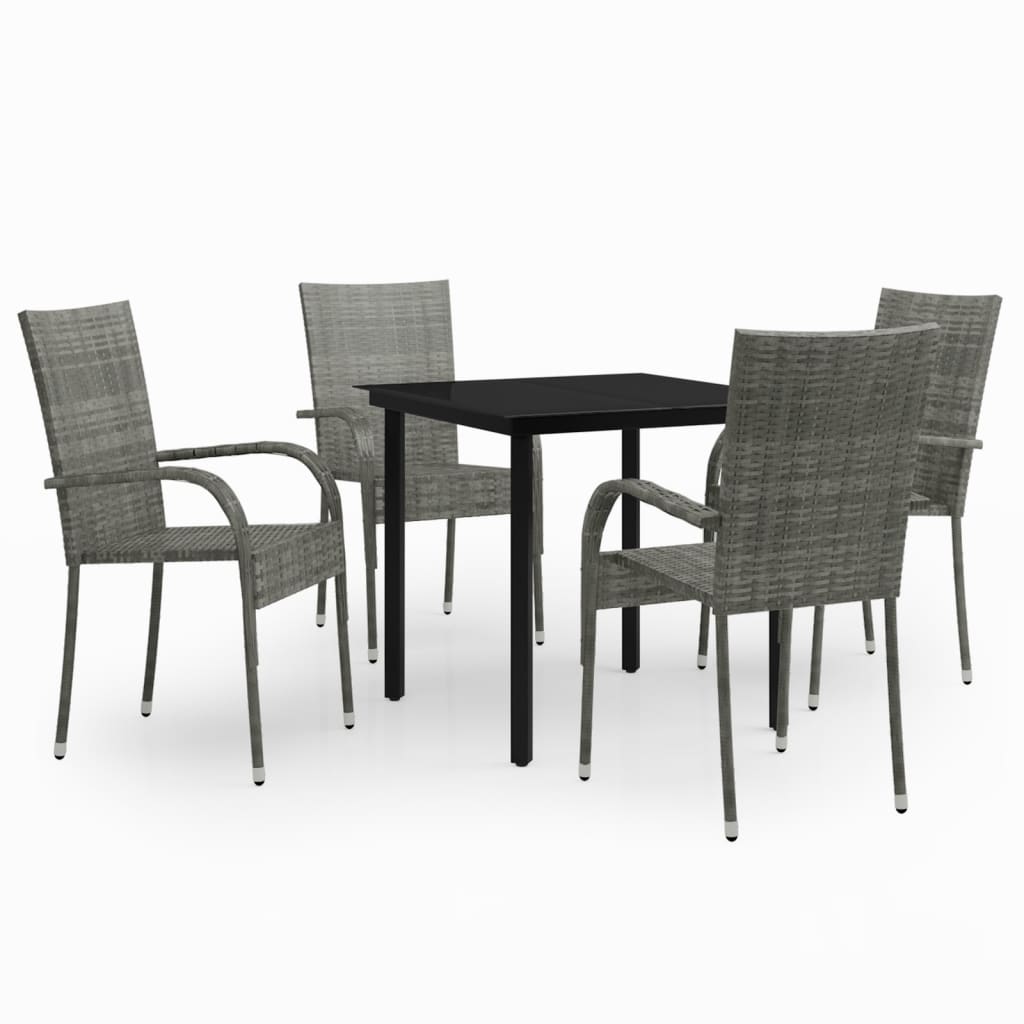 Garden Dining Set | Grey and Black