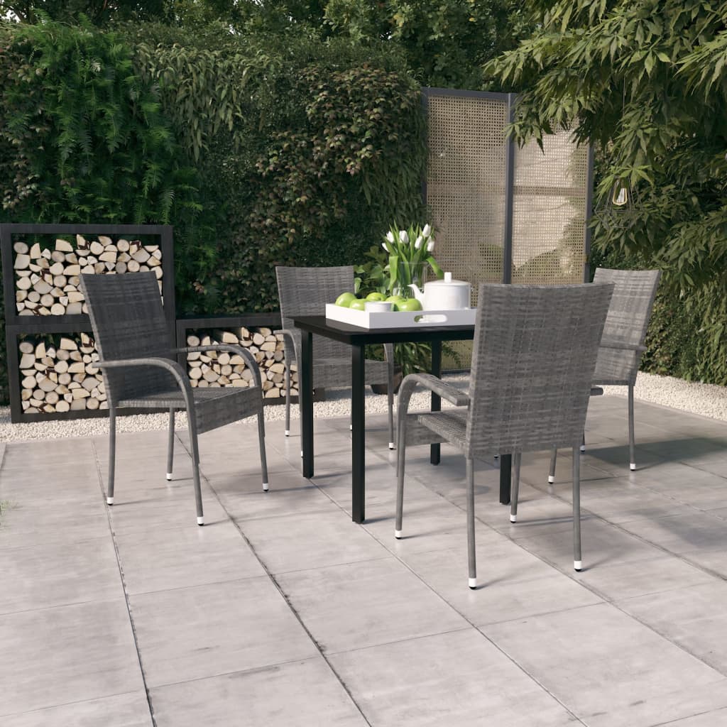 Garden Dining Set | Grey and Black