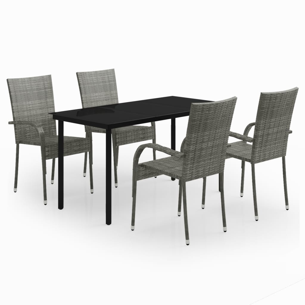Garden Dining Set | Grey and black