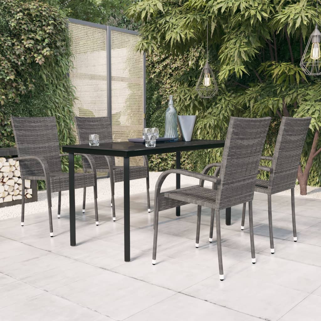 Garden Dining Set | Grey and black