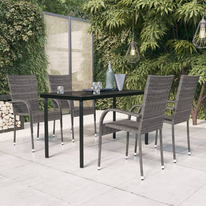 Garden Dining Set | Grey and black