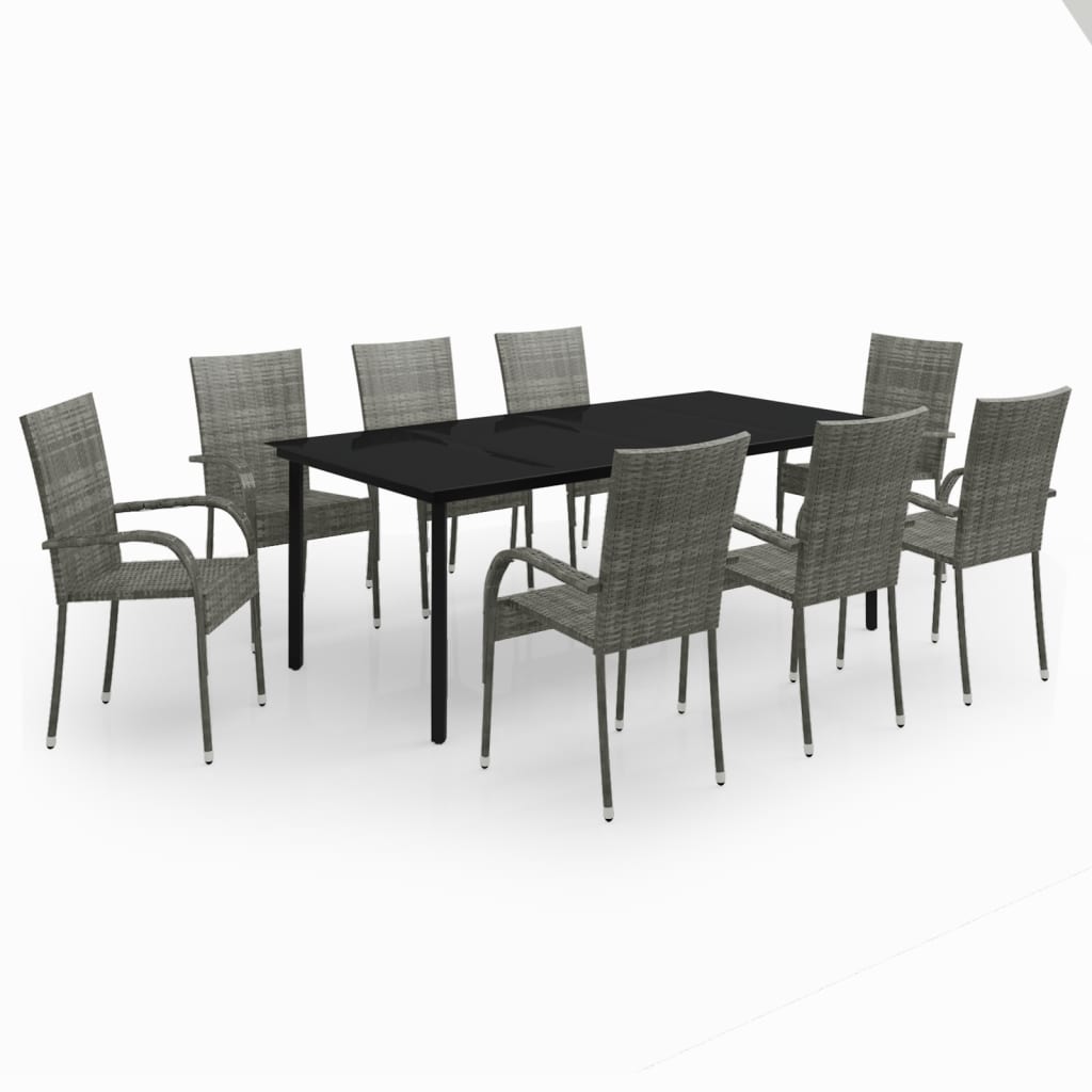 Garden Dining Set | Grey and Black