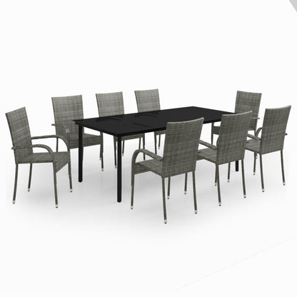 Garden Dining Set | Grey and Black