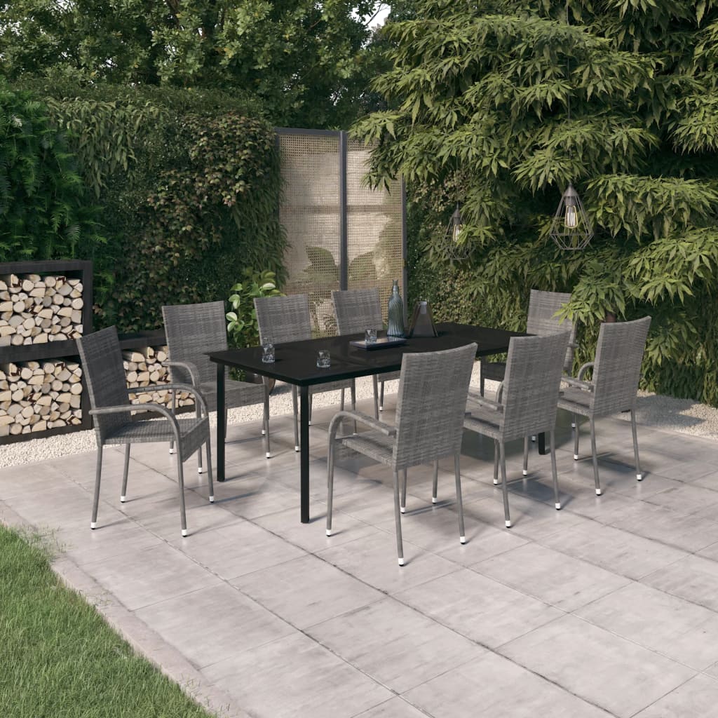 Garden Dining Set | Grey and Black