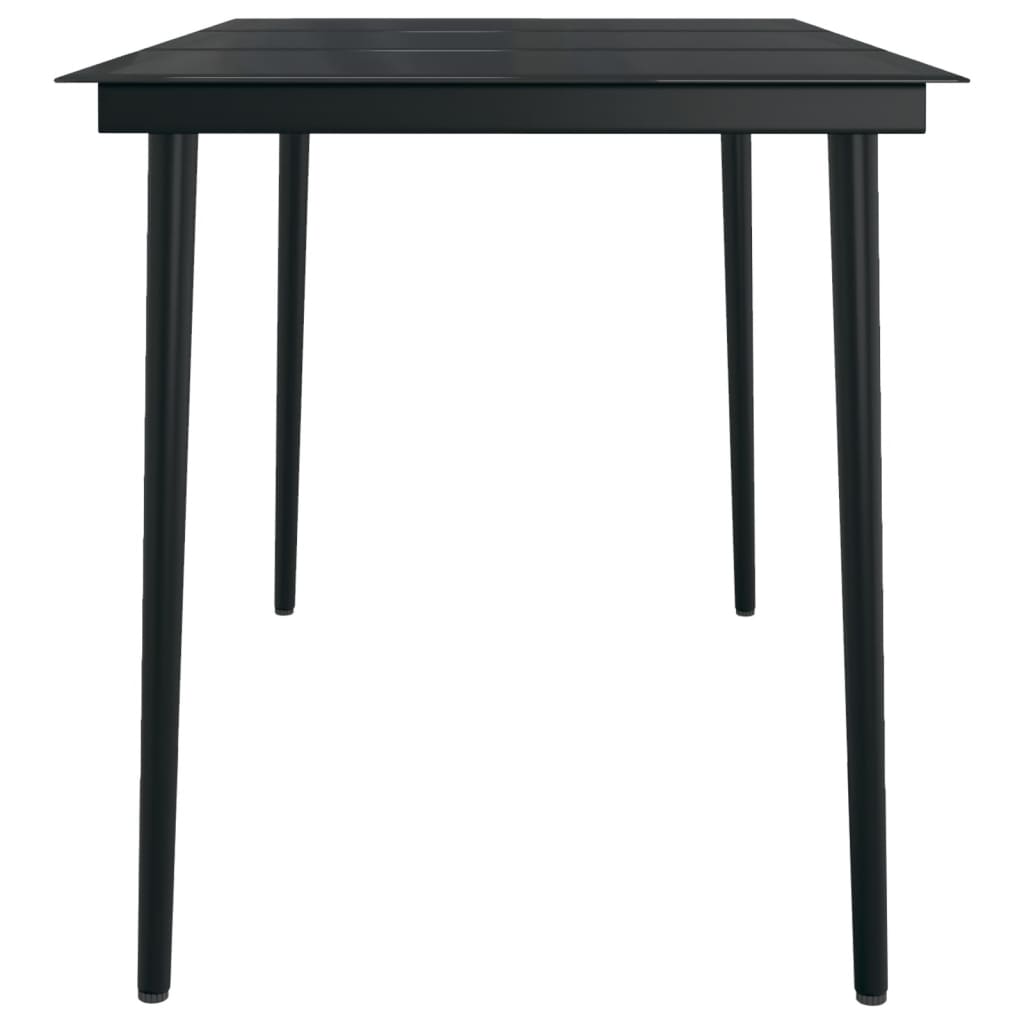 Garden Dining Set | Black | PE rattan, powder-coated steel, glass
