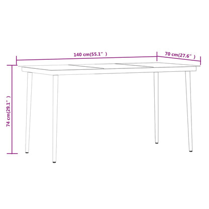 Garden Dining Set | Black | PE rattan, powder-coated steel, glass