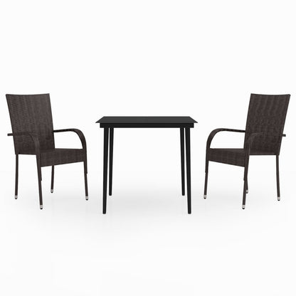 Garden Dining Set | Brown and black