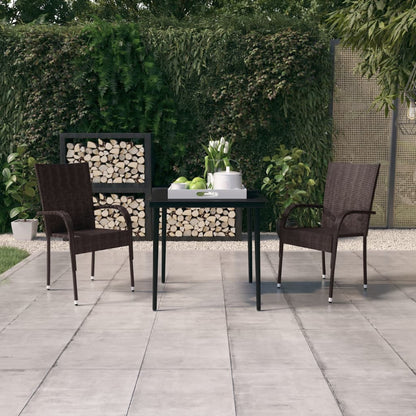 Garden Dining Set | Brown and black