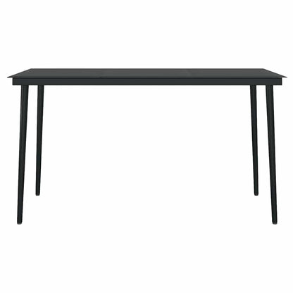 5 Piece Garden Dining Set Brown and Black