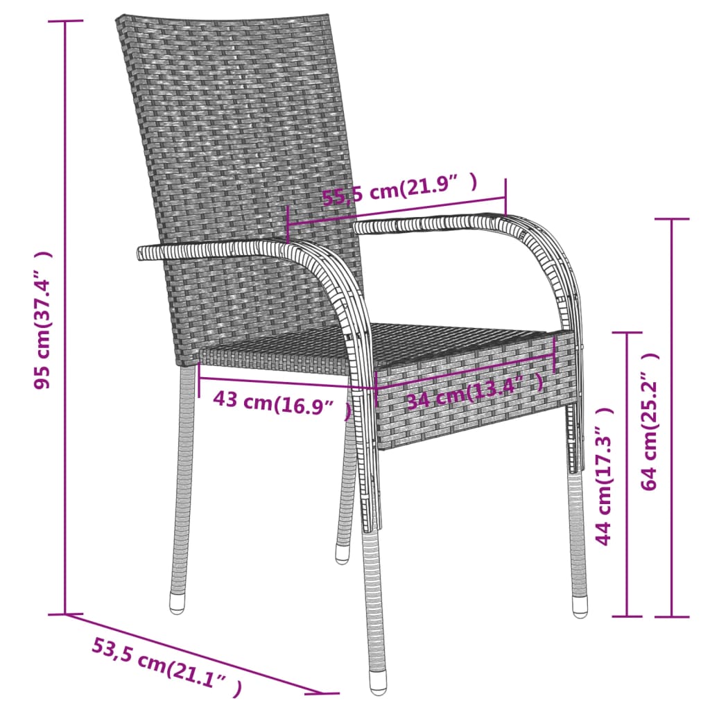 Garden Dining Set | Brown and black