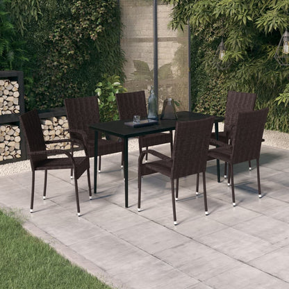 Garden Dining Set | Brown and black