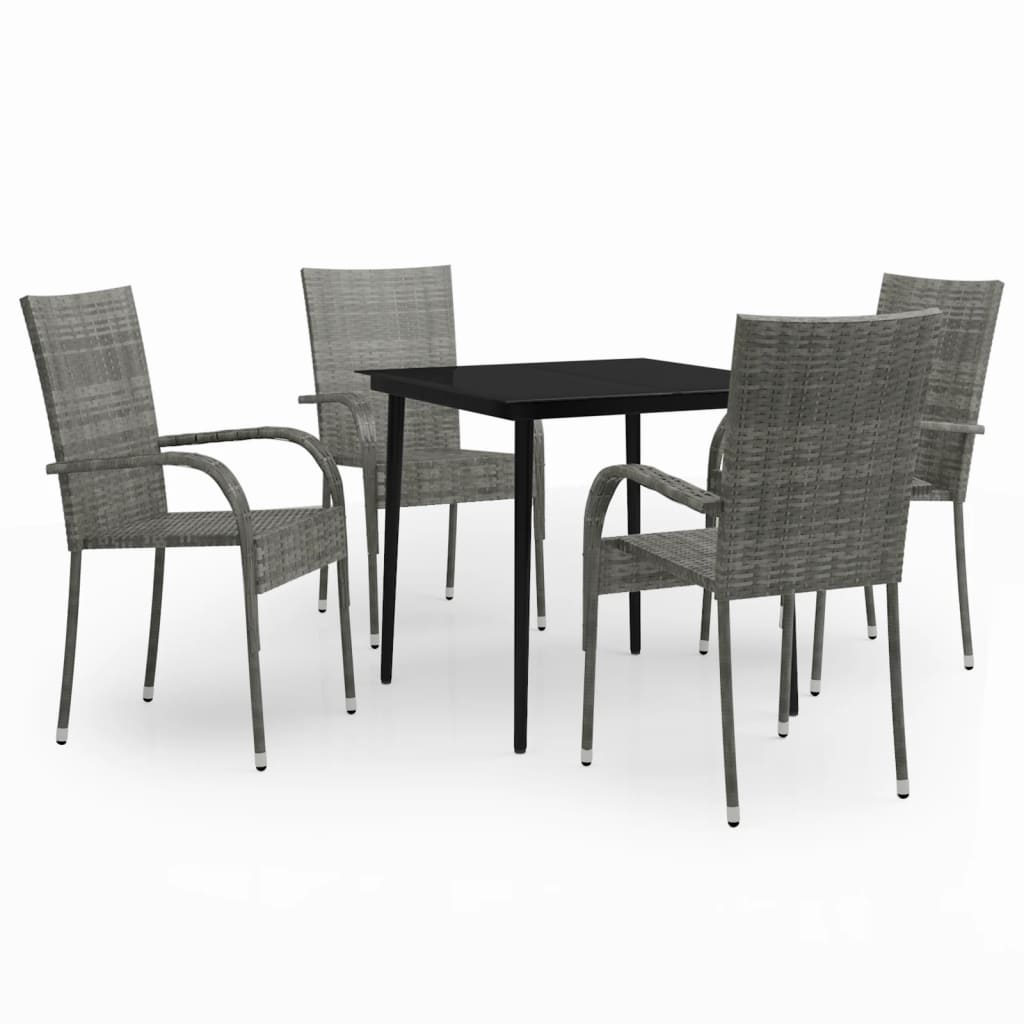 Garden Dining Set | Grey and Black