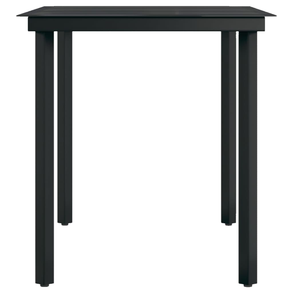 7 Piece Garden Dining Set Black