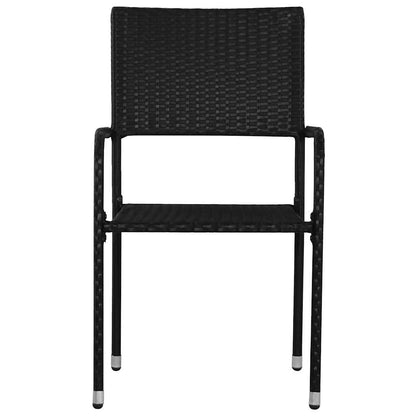 Garden Dining Chair | Set of 2 | Black | PE rattan, steel | Standard