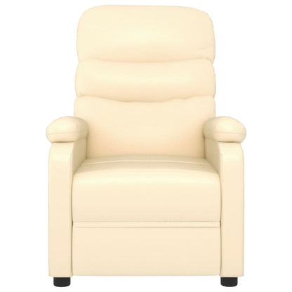 Recliner Chair Cream Faux Leather