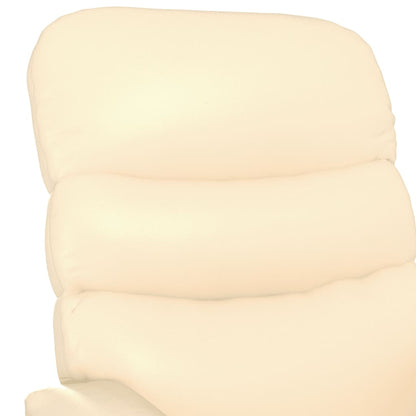 Recliner Chair Cream Faux Leather