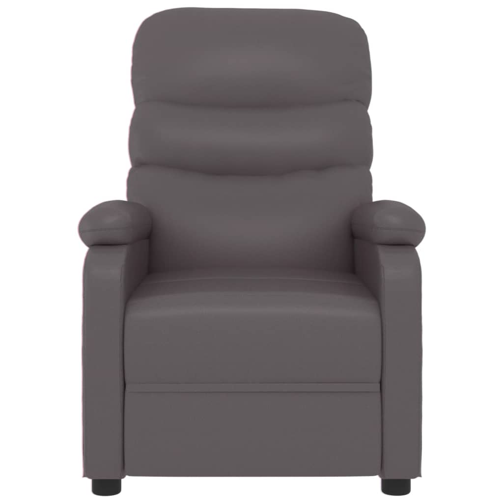 Recliner Chair Grey Faux Leather