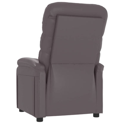 Recliner Chair Grey Faux Leather
