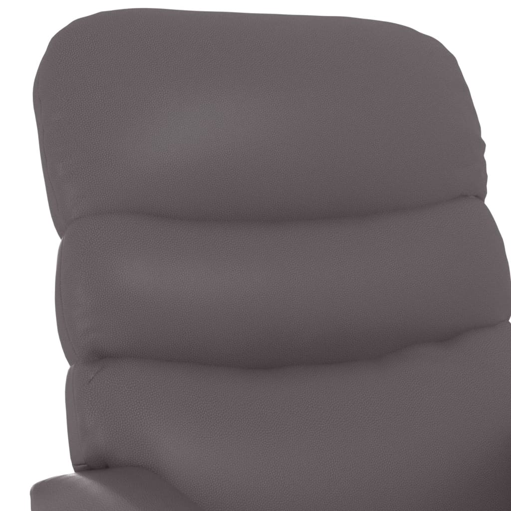 Recliner Chair Grey Faux Leather