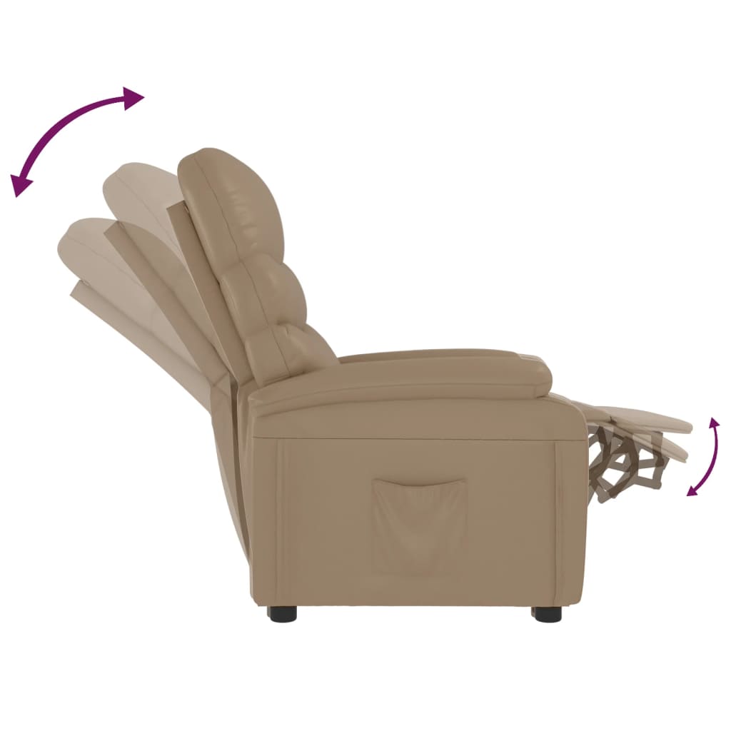 Recliner Chair Cappuccino Faux Leather