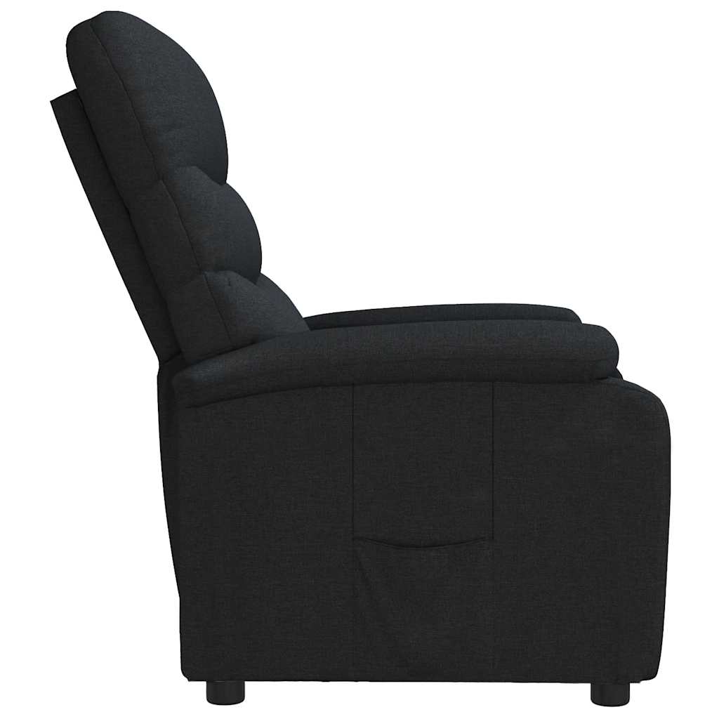 Recliner Chair Black Fabric