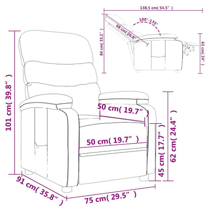 Recliner Chair Black Fabric