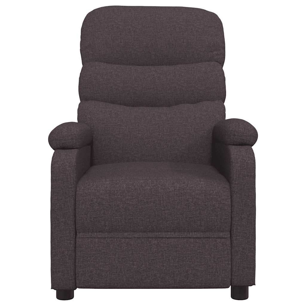 Recliner Chair Dark Brown Fabric