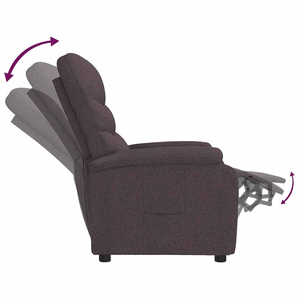 Recliner Chair Dark Brown Fabric