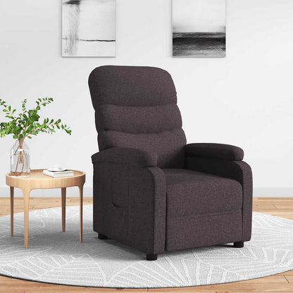 Recliner Chair Dark Brown Fabric