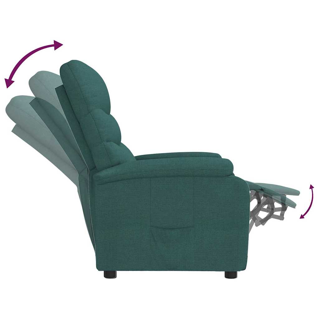 Recliner Chair Dark Green Fabric