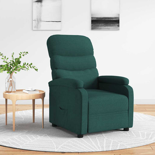 Recliner Chair Dark Green Fabric