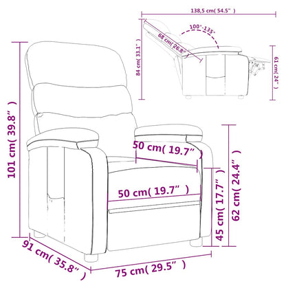 Recliner Chair Taupe Fabric