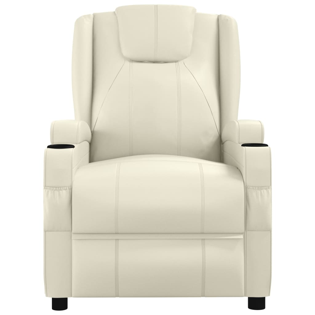 Massage Chair Cream White Faux Leather