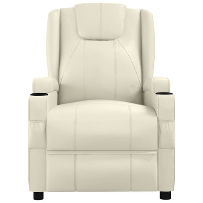 Massage Chair Cream White Faux Leather