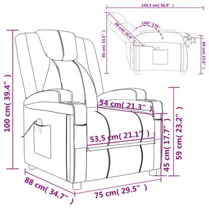 Massage Chair Cream White Faux Leather