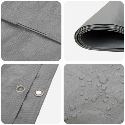 Tarpaulin 260 g/m² 6x12 m Grey HDPE